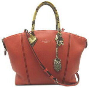 Louis Vuitton Parnassus Lockit Handbag Orange Python Leather